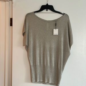 Calvin Klein sparkly top. NWT. Perfect for the holidays. Neutral, platinum color